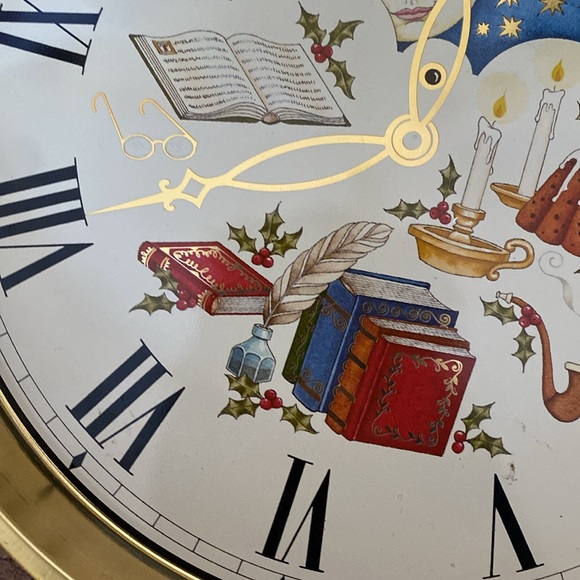 Vtg 80’s Department 56 metal serving tray for Christmas/New Year’s celebration - Picture 4 of 12